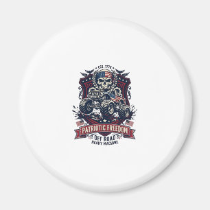 Imã Caminhão Monstro Patriótico 1776 Crânio Off Road P