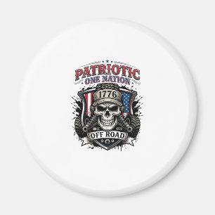 Imã Caminhão Monstro Patriótico 1776 Crânio Off Road P