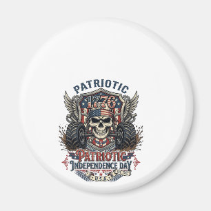 Imã Caminhão Monstro Patriótico 1776 Off Road Skull Pe