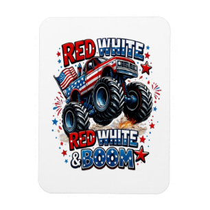 Ímã Caminhão Monstro Red White Boom