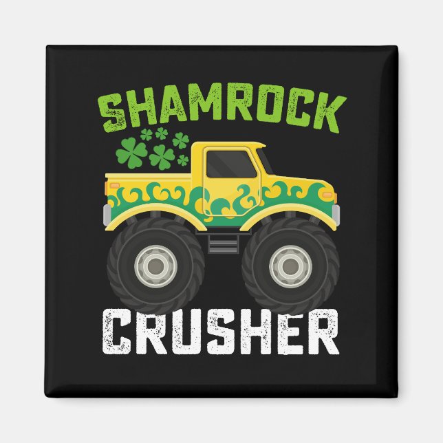 Imã Caminhão Monstro Shamrock Crusher Dia de São Patrí (Frente)