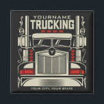 Imã Caminhão Personalizado 18 Caminhoneiro BIG RIG<br><div class="desc">Personalizado,  18 Rodas,  Caminhoneiro Grande,  Design da Companhia de Caminhão Semi de Caminhão - Personalize com seu Nome e Texto Personalizado!</div>