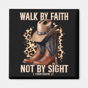Imã Caminhar Pela Fé Não Pela Visão Cowboy Cowgirl Oci