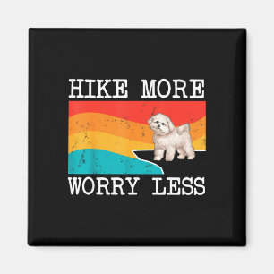 Imã Caminhe mais, preocupe menos, bichons frise gráfic