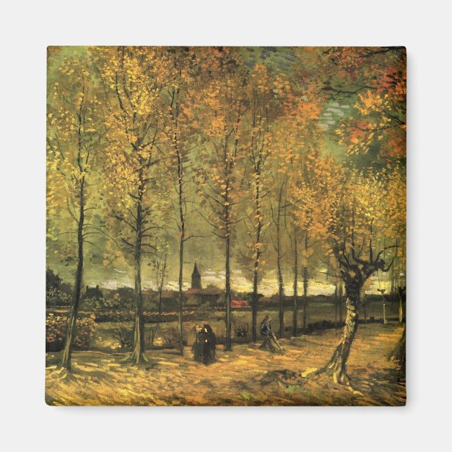 Imã Caminho com Choupos de Vincent van Gogh (Frente)