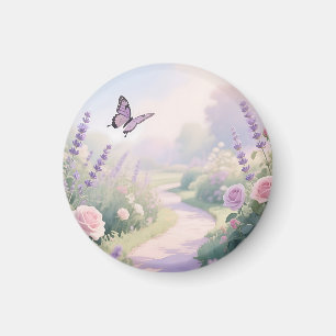 Imã Caminho da Borboleta no Jardim de Rosa Lavanda Son