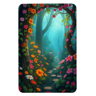 Ímã Caminho da Floresta Mágica com Flores Selvagens Wh
