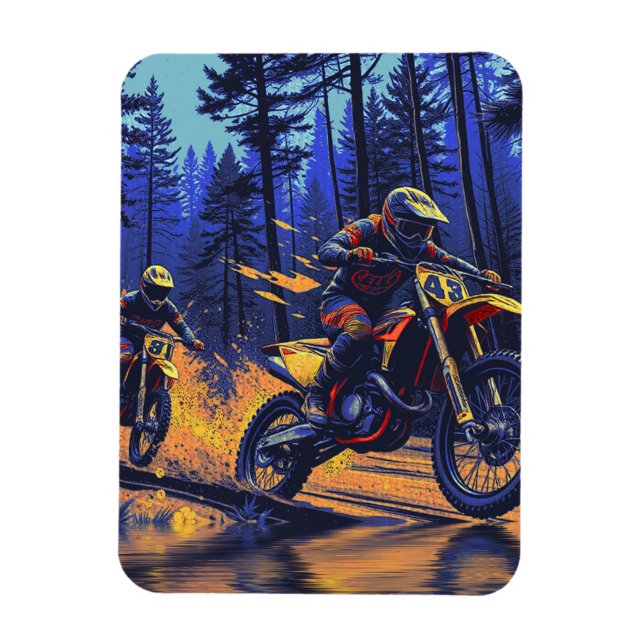 Ímã Caminho da Floresta - Motocross Racers (Vertical)