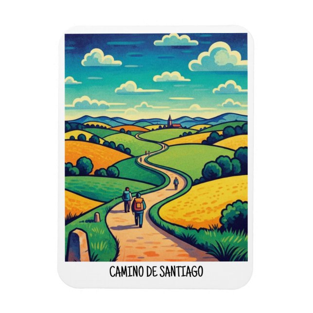 Ímã Caminho de Santiago Viagem (Vertical)