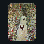 Ímã Caminho do Jardim com Galinhas, Gustav Klimt, Art<br><div class="desc">Jardim com Galinhas (1916) de Gustav Klimt é uma pintura de arte vitoriana do simbolismo das belas artes. Uma cena natural com galinhas no quintal do jardim de flores em uma fazenda. Sobre o artista: Gustav Klimt (1862-1918) era um pintor simbolista austríaco e um dos membros mais proeminentes do movimento...</div>