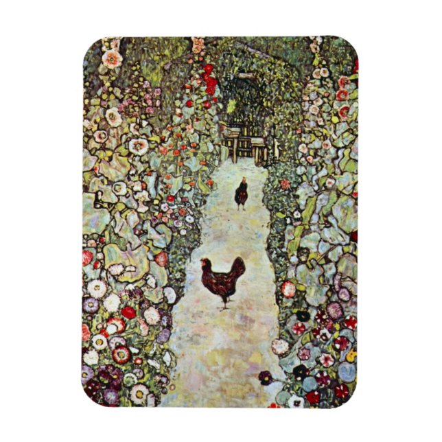 Ímã Caminho do Jardim com Galinhas, Gustav Klimt, Art  (Vertical)