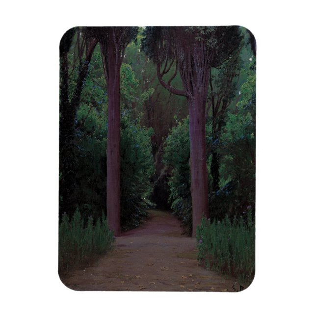Ímã Caminho num Parque (por Santiago Rusiñol) (Vertical)