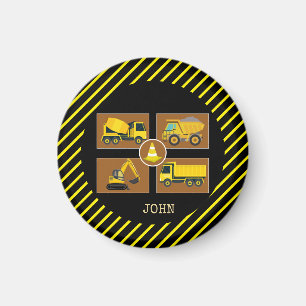 Imã Caminhões de Construção   decoração de festa de an