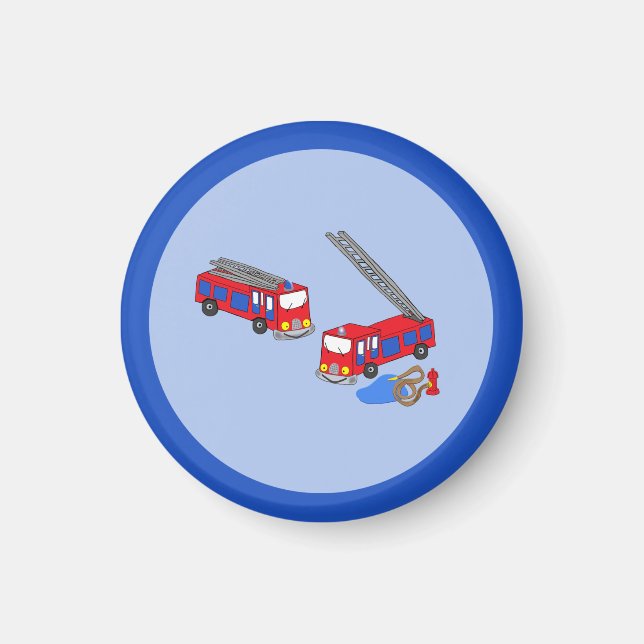 Imã Caminhões de Fogo Vermelho de Bombeiro (Frente)