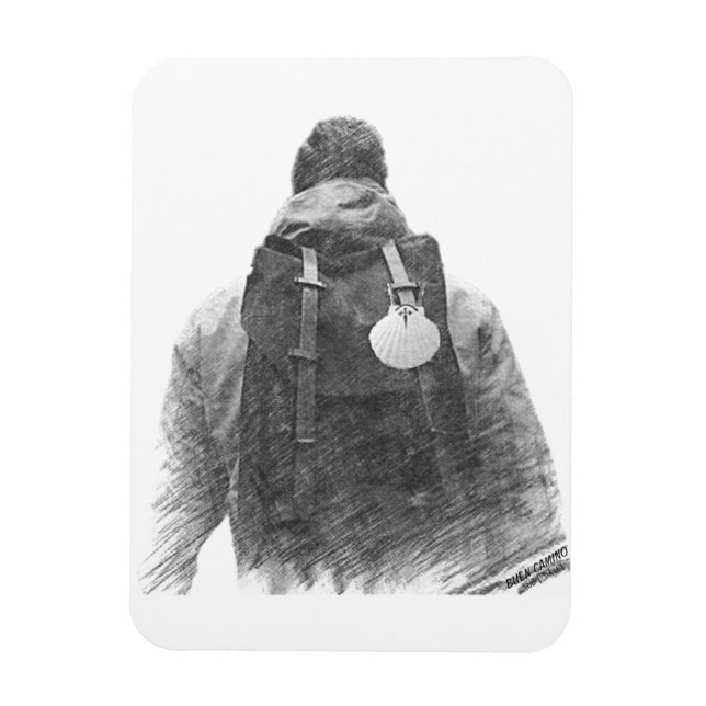 Ímã Camino de Santiago Pilgrim (Vertical)