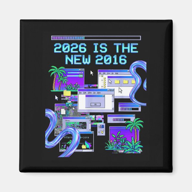 Imã Camisa 2016 Vaporwave Pixel Estética Computacional (Frente)