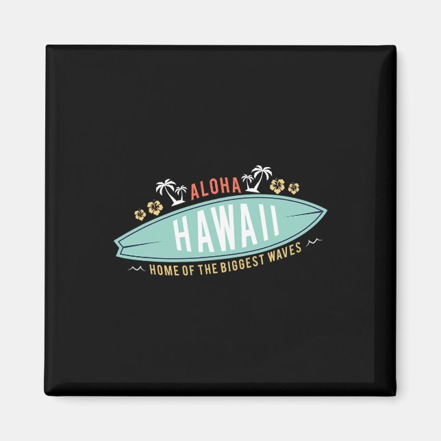 Imã Camisa Aloha Havaí Presente de Surf Boys Surfboard (Frente)