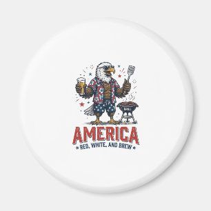 Imã Camisa America Vermelha Branca E Cerveja Águia Chu