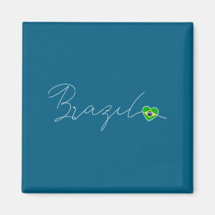 Imã Camisa Amor Brasil Bandeira Brasileira Simples Cor