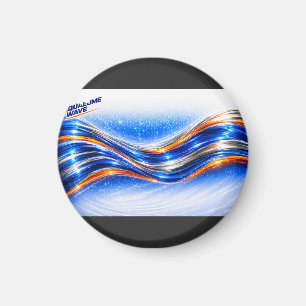 Imã Camisa Aqualume Wave – Fluxo Abstrato Laranja Azul