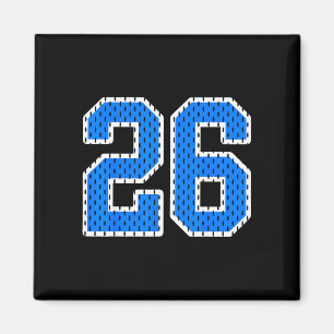 Imã Camisa azul brilhante de número 26 de jersey espor