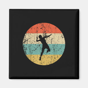 Imã Camisa Badminton - Jogador de Badminton da Vintage