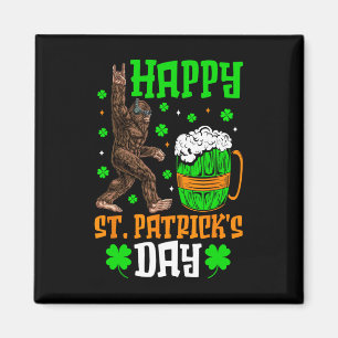 Imã Camisa Bigfoot Feliz Dia de São Patrício Verde Div