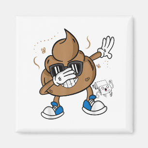 Imã Camisa Bonita de Poop Dabbing - Emoticon Engraçado