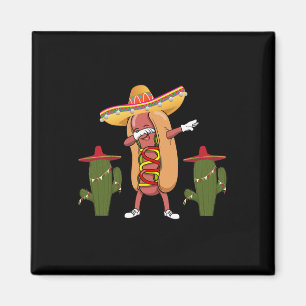 Imã Camisa Cinco De Mayo Cachorro-Quente Cacto Dançand