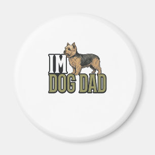 Imã Camisa com Desenho de Gravação de Terrier para Pai