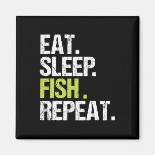 Imã Camisa Comer Dormir Peixe Repetir Pesca Pescador A