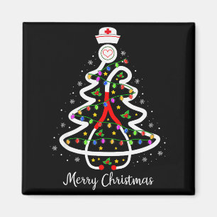 Imã Camisa da Árvore de Natal da Enfermeira Estetoscóp