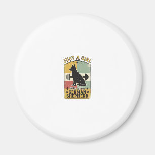 Imã Camisa de Amante de Cachorro Vintage Menina Pastor