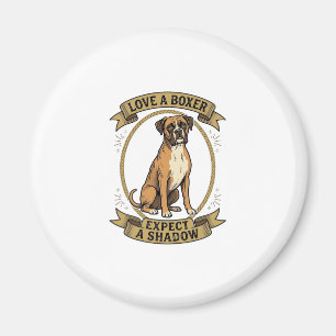 Imã Camisa de Amante de Cão Boxer com Gravação Vintage