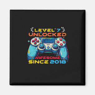 Imã Camisa de Aniversário de 7 Anos de Gamer Desbloque