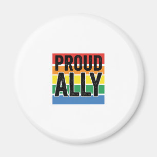 Imã Camisa de Apoio ao Orgulho Vintage Proud Ally Desi