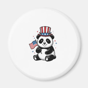 Imã Camisa de bandeira de panda patriota vintage Desig