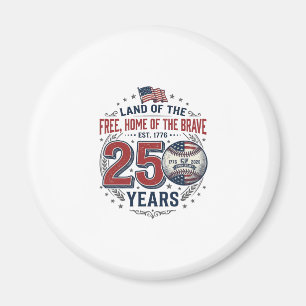 Imã Camisa de beisebol patriótica 250 anos de design v