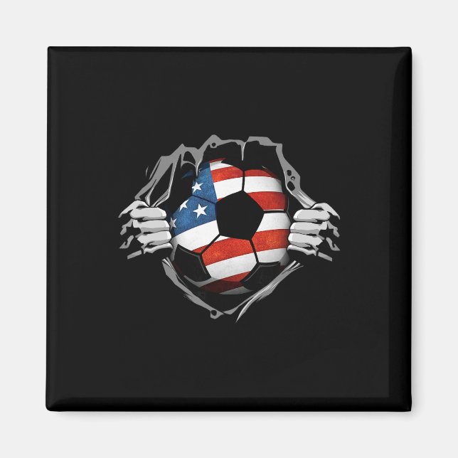 Imã Camisa de Bola de Futebol dos EUA Apoio EUA  (Frente)