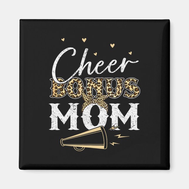 Imã Camisa de Bônus de Cheer Mãe Leopardo Cheerleading (Frente)
