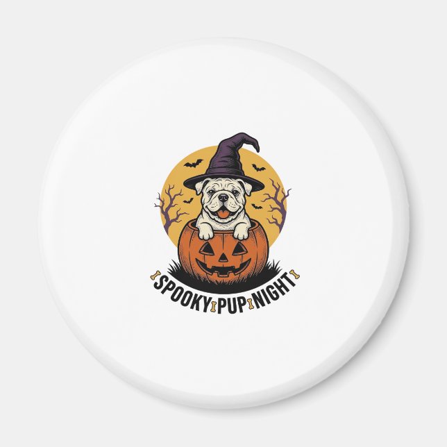 Imã Camisa de Bulldog de Halloween com Cachorro de Abó (Frente)