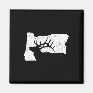 Imã Camisa de Caça ao Elk do Oregon - Forma do Estado 