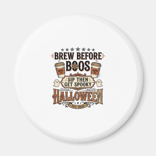 Imã Camisa de Café de Halloween Prepare Antes dos Espí (Frente)