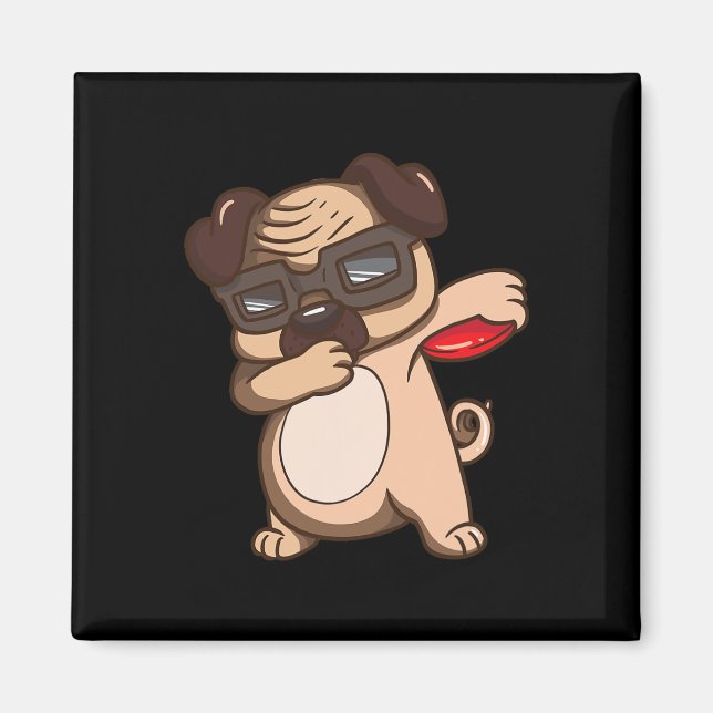 Imã Camisa de Cão Pug de Disc Golf para Crianças Prese (Frente)