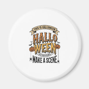 Imã Camisa de Cena de Halloween Gravura Vintage Abóbor