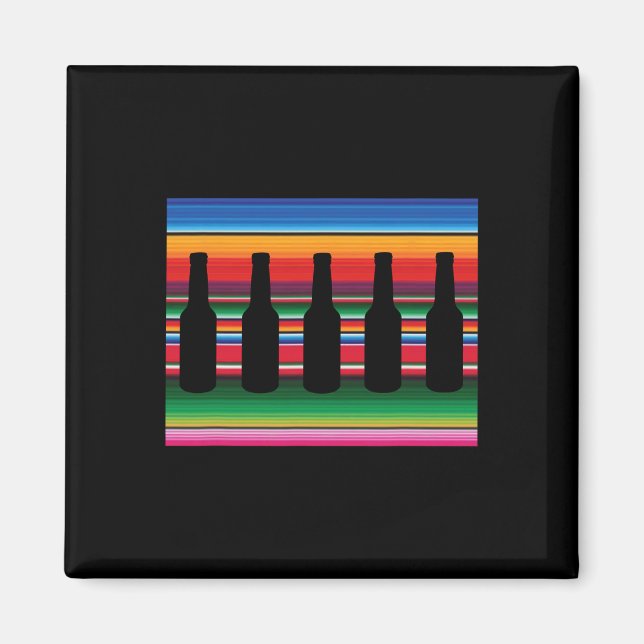 Imã Camisa De Cerveja De Blanket Mexicano Serape Engra (Frente)