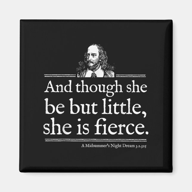 Imã Camisa de Citação de Shakespeare Ela É Feroz Teatr (Frente)