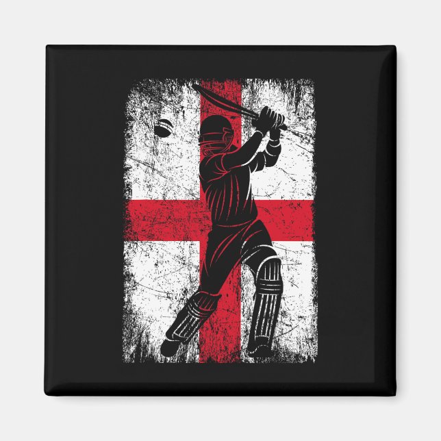 Imã Camisa de críquete da bandeira da Inglaterra Fã Jo (Frente)