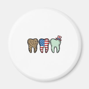 Imã Camisa de Dentista Patriota Dente Leopardo Vintage