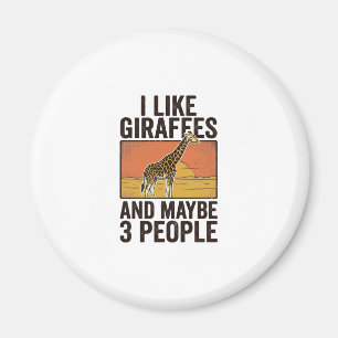 Imã Camisa de Desenho de Girafa Engraçada Vintage